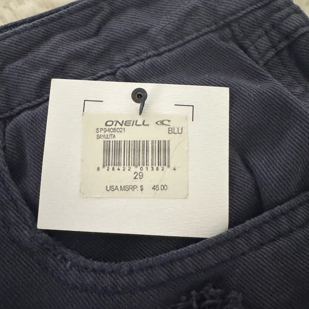 O'Neill Blue Jean Shorts Frayed Hem Casual - Picture 2 of 4